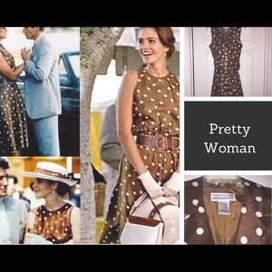 Pretty Woman polka dot brown and white dress